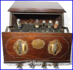 VIntage RCA RADIOLA 20 with ALL 5 TUBES GOOD TUNING information sheet & ID