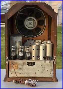 VTG (1933) General Electric K-80 Broadcast Tombstone Tube Radio Receiver NICE