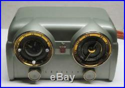 VTG 1950s Crosley D-25-GN Ch. 311 Metallic Green Dashboard Tube Clock Radio WORKS