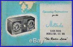 VTG (1951) Motorola 5C 5C4 AM Tube Clock Radio with Instructions BeAuTiFuL GREEN