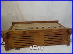 VTG 1966 Sears Silvertone Table Top Tube AM/FM Radio Model 6021 Wooden Cabinet