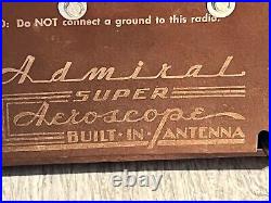 VTG Admiral Super Aeroscope 7T10-5K1 Bakelite Radio 1940's Works Read Descript