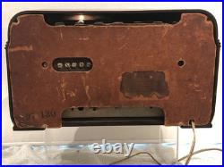 VTG Fada 790 AM FM Tube Radio 1949 Glossy Brown Bakelite Brass Tone Dial LOOK