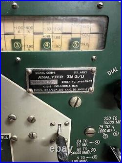 VTG Old U. S Army Signal Corps Analyzer ZM-3/U Electric Radio Receiver 3488-PH-52