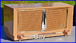VTG RARE (1955) Arvin 956T BC AM Tube Radio BeAuTiFuL Sandalwood Jetsons