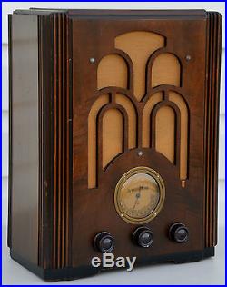 VTG Restored (1935) Atwater Kent 415Q Tombstone Tube Radio Receiver Farm