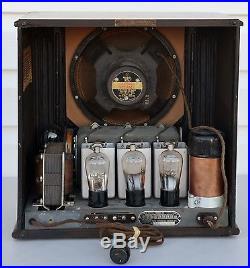 VTG Restored Crosley NEW BUDDY Model 54 Repwood Cabinet Tombstone Tube Radio