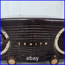 VTG Zenith Bakelite Tube Radio Alarm Clock Model 5K03 WORKING for Restoration