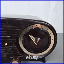 VTG Zenith Bakelite Tube Radio Alarm Clock Model 5K03 WORKING for Restoration