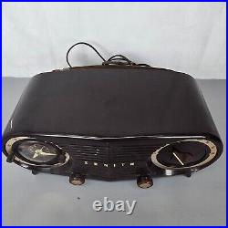 VTG Zenith Bakelite Tube Radio Alarm Clock Model 5K03 WORKING for Restoration