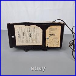 VTG Zenith Bakelite Tube Radio Alarm Clock Model 5K03 WORKING for Restoration