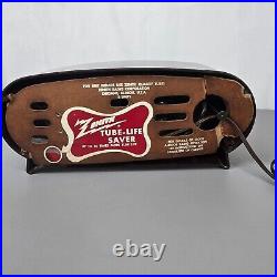 VTG Zenith Bakelite Tube Radio Alarm Clock Model 5K03 WORKING for Restoration