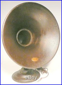 Vintage 14 METAL BELL /19 hi ATWATER KENT L HORN SPEAKER Tested /GOOD DRIVER