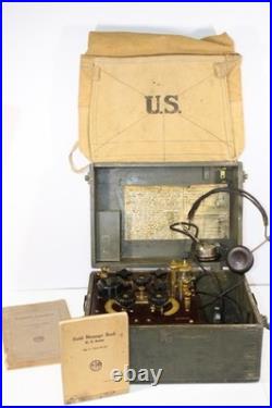 Vintage 1918 Us Army World War 1 Signal Corps Antique Crystal Deforest Radio