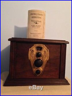 Vintage 1920's All American Mohawk Corp 6 Tube One Dial Radio & Manual BEAUTY