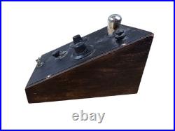 Vintage 1920s 1-Tube Radio Receiver Slant Front Bakelite Homebrew Wireless Set