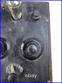 Vintage 1920s 1-Tube Radio Receiver Slant Front Bakelite Homebrew Wireless Set