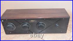 Vintage 1920s World Receiver World Radio Corp 3-Dial Tube Radio