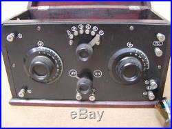 Vintage 1922 Tuska Ham Amateur Radio Receiver 224 EXTRA TUBE & HEADPHONES #1145