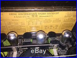 Vintage 1925 GREBE SYNCROPHASE RADIO RECEIVER MU-1 Chain Driven 5 Tube