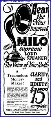 Vintage 1925 Milo Supreme Tortoise Shell Celluloid Tube Radio Horn Speaker