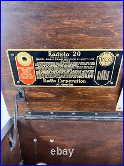 Vintage 1925 Radiola 20 Tube Radio VG Unrestored radio Parts Only