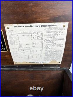 Vintage 1925 Radiola 20 Tube Radio VG Unrestored radio Parts Only