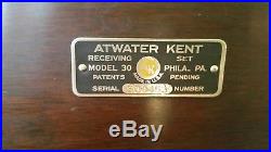 Vintage 1926 Atwater Kent Radio Model 30 Hard To Find Early Model