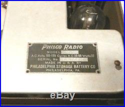 Vintage 1928 PHILCO 511 COFFIN RADIO WORKING AM RADIO very nice condition