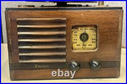Vintage 1930/40s Emerson Tube Radio & Phonograph 45 Record Player TESTED