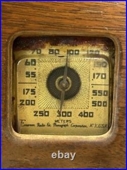 Vintage 1930/40s Emerson Tube Radio & Phonograph 45 Record Player TESTED
