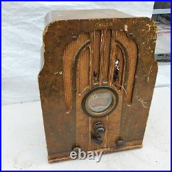 Vintage 1930's Art Deco PHILCO Model 37-610 Tombstone Table Radio