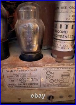 Vintage 1930's General Electric Tube Radio K-50-P Wooden Shell
