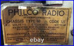 Vintage (1930's) Philco Cathedral Tabletop Tube Radio Superheterodyne Model 60