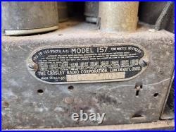 Vintage 1930s Crosley Model 157 Cathedral Tube Radio For Parts Restoration