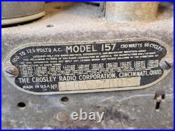 Vintage 1930s Crosley Model 157 Cathedral Tube Radio For Parts Restoration