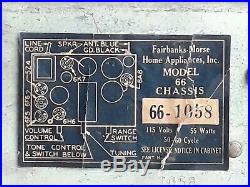 Vintage 1930s Fairbanks Morse tombstone radio. Model 66 Antique & does play