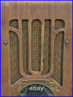 Vintage 1930s Marshall 6 Tube Radio AM / PB / SW Tombstone Style (SEE VIDEO)