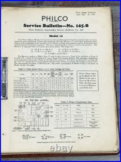 Vintage 1930s Radio Service Bulletin Binder Philco Emerson Arvin Repair Manual