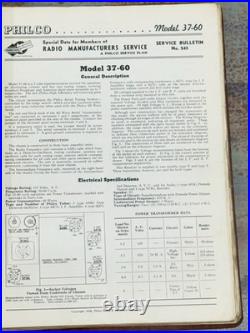 Vintage 1930s Radio Service Bulletin Binder Philco Emerson Arvin Repair Manual