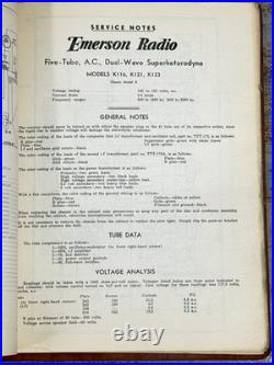 Vintage 1930s Radio Service Bulletin Binder Philco Emerson Arvin Repair Manual