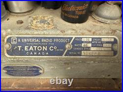 Vintage 1930s T. Eaton Viking SUPERHETERODYNE RADIO Wood Case Tube Radio Vintage 1930s T. Eaton Viking SUPERHETERODYNE RADIO Wood Case Tube Radio