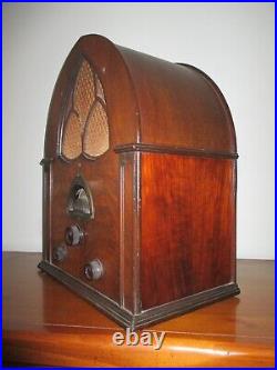 Vintage 1931 Atwater Kent Model 84 Cathedral Tube Radio Light Sound Works