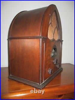 Vintage 1931 Atwater Kent Model 84 Cathedral Tube Radio Light Sound Works