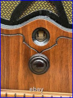 Vintage 1931 Jackson Bell Peter Pan Mini Cathedral 11 Tall Tube Radio Model 84