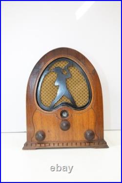 Vintage 1931 Old Antique Jackson Bell Peter Pan Restored Chassis Radio & Plays