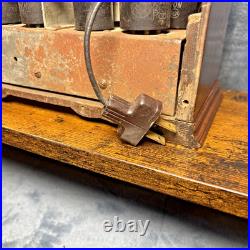 Vintage 1933 Emerson 250-AW Midget Tube Radio Wood Cabinet Powers On/Static