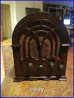 Vintage 1933 RCA Victor Model 110 Cathedral Radio Restored Working Looks Great