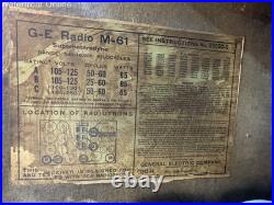 Vintage 1934 GE M-61 Tombstone Tube Radio Original Complete for Repair