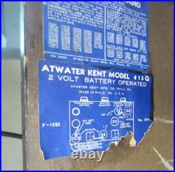 Vintage 1935 Atwater-Kent 415Q Tombstone Tube Radio Tabletop 17 Wood case